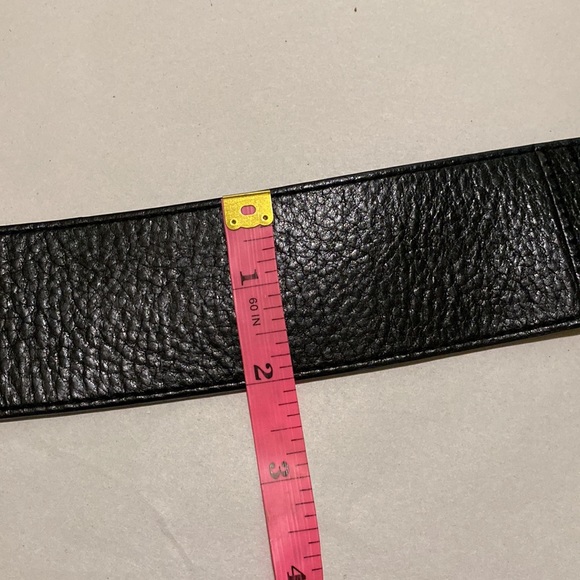 Fossil Black Leather & Suede Waist Belt with Silver Tone Hardware XS - Picture 14 of 16